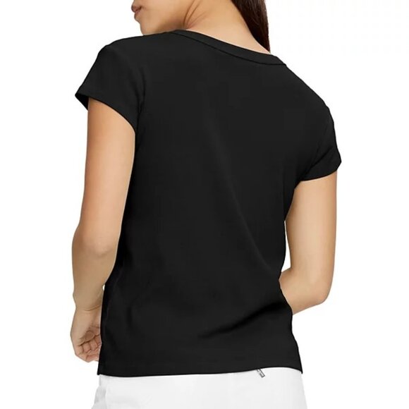 Michael Stars Short-Sleeve Crewneck Cotton Tee Black NWT One Size - Picture 2 of 5